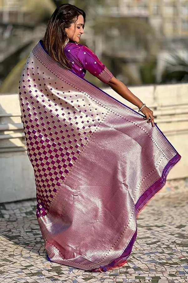 Banarasi_Soft_Silk_WINE_Premium-Fancy_Saree_With_Blouse_For_Women