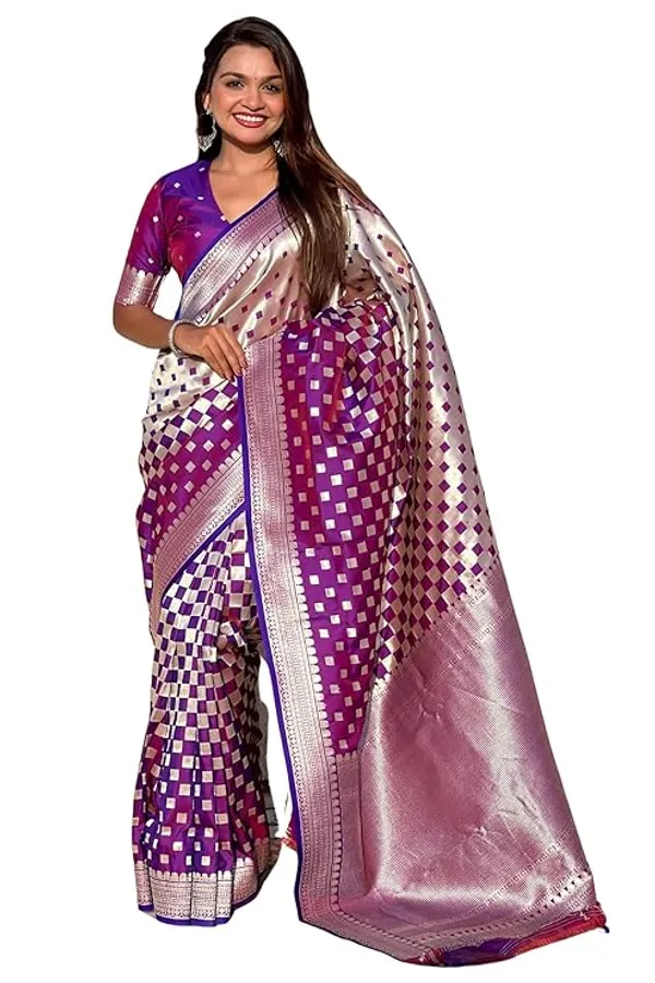 Banarasi_Soft_Silk_WINE_Premium-Fancy_Saree_With_Blouse_For_Women