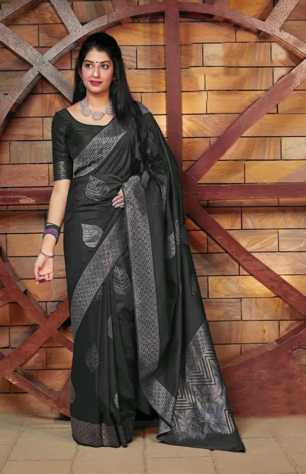 Banarasi_Soft_Silk_BLACK_Premium-Fancy_Saree_With_Blouse_For_Women