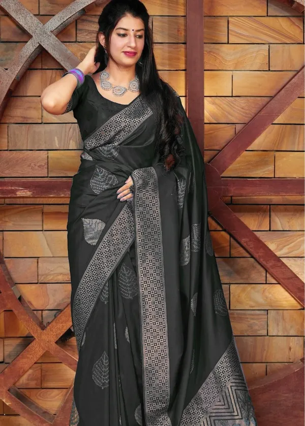 Banarasi_Soft_Silk_BLACK_Premium-Fancy_Saree_With_Blouse_For_Women