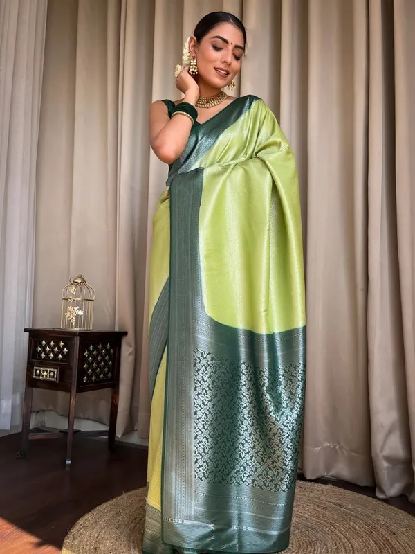 Banarasi_Soft_Silk_PISTA-BOTTLE-GREEN_Premium-Fancy_Saree_With_Blouse_For_Women