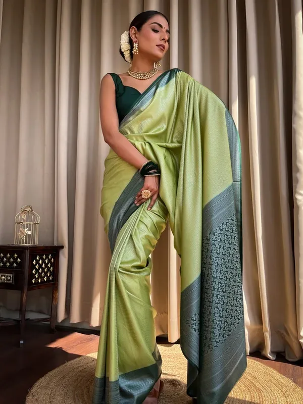 Banarasi_Soft_Silk_PISTA-BOTTLE-GREEN_Premium-Fancy_Saree_With_Blouse_For_Women