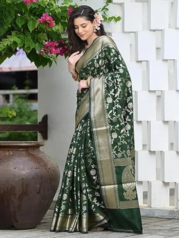 Banarasi_Soft_Silk_Green_Premium-Fancy_Saree_With_Blouse_For_Women