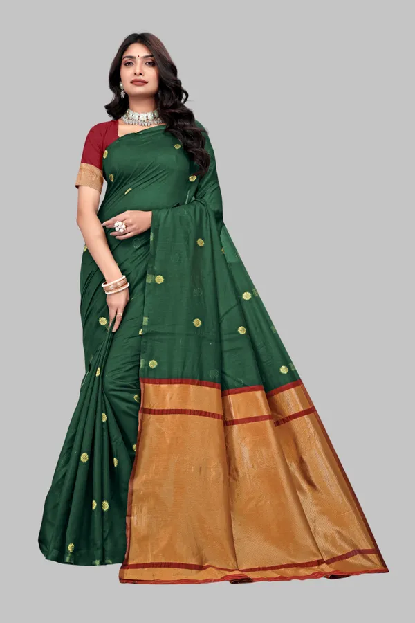 Banarasi_Soft_Silk_Green_Premium-Fancy_Saree_With_Blouse_For_Women