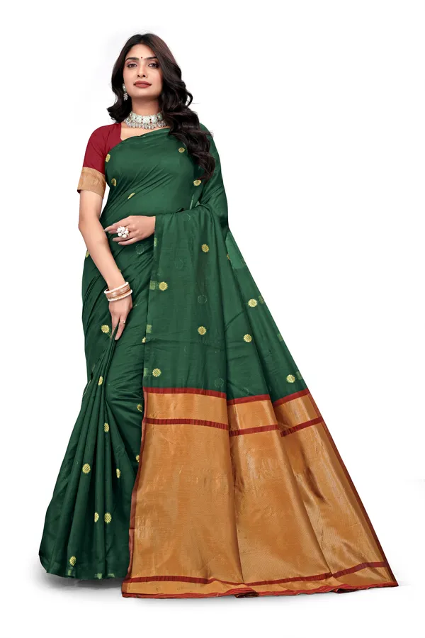Banarasi_Soft_Silk_Green_Premium-Fancy_Saree_With_Blouse_For_Women