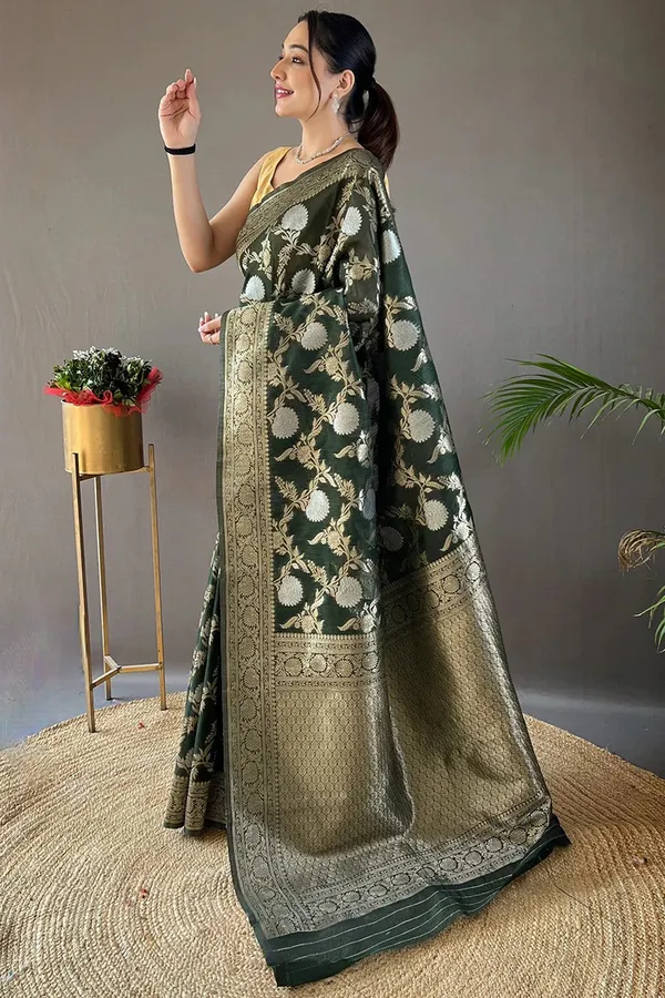 Banarasi_Soft_Silk_GREEN_Premium-Fancy_Saree_With_Blouse_For_Women