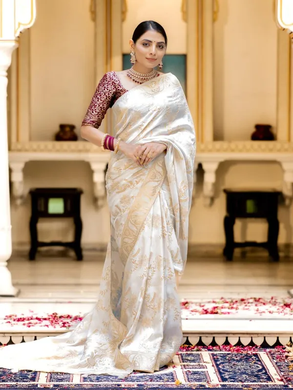 Banarasi_Soft_Silk_WHITE_Premium-Fancy_Saree_With_Blouse_For_Women