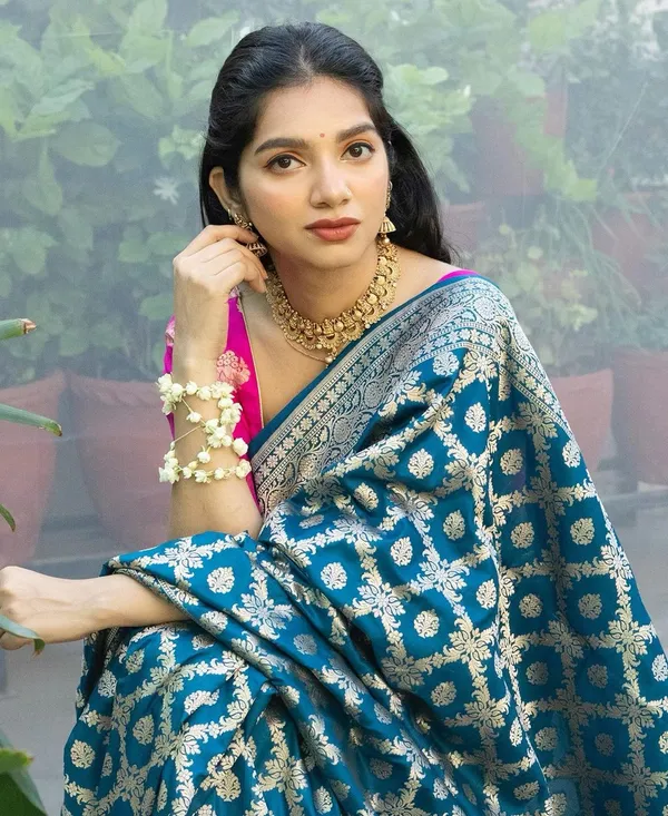 Banarasi_Soft_Silk_DARK-SKY_Premium-Fancy_Saree_With_Blouse_For_Women