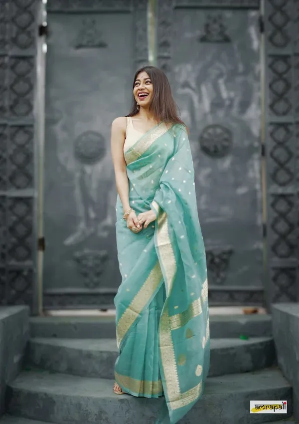 Pure_Soft_Cotton_RAMA_Premium-Fancy_Saree_With_Blouse_For_Women