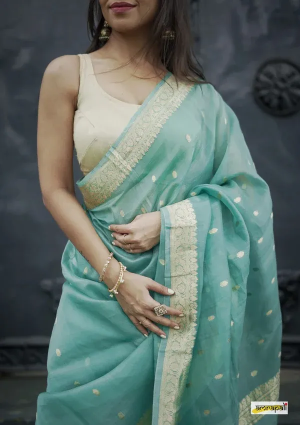 Pure_Soft_Cotton_RAMA_Premium-Fancy_Saree_With_Blouse_For_Women