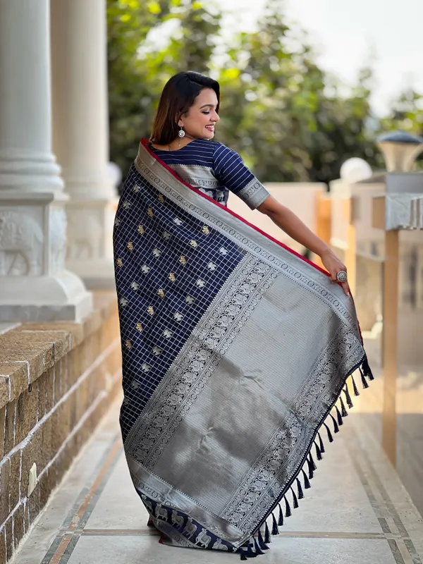 Banarasi_Soft_Silk_NAVY-BLUE_Premium-Fancy_Saree_With_Blouse_For_Women