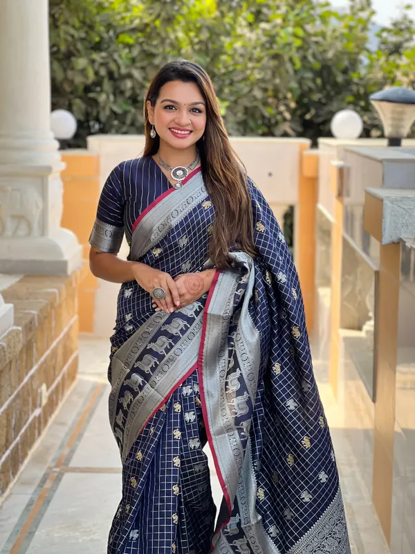 Banarasi_Soft_Silk_NAVY-BLUE_Premium-Fancy_Saree_With_Blouse_For_Women
