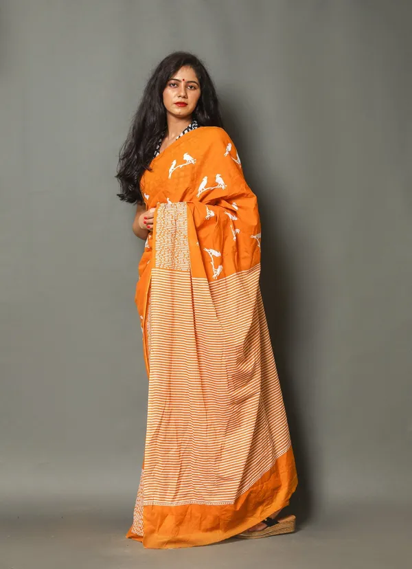 Banarasi_Soft_Silk_ORANGE_Premium-Fancy_Saree_With_Blouse_For_Women