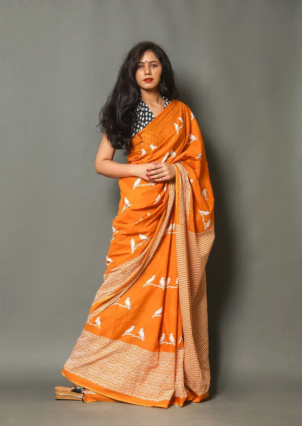 Banarasi_Soft_Silk_ORANGE_Premium-Fancy_Saree_With_Blouse_For_Women