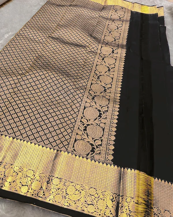 Banarasi_Soft_Silk_BLACK_Premium-Fancy_Saree_With_Blouse_For_Women
