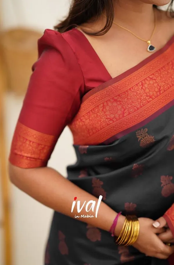 Banarasi_Soft_Silk_BLACK-RED_Premium-Fancy_Saree_With_Blouse_For_Women