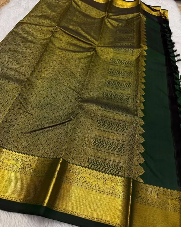 Banarasi_Soft_Silk_BOTTLE-GREEN_Premium-Fancy_Saree_With_Blouse_For_Women