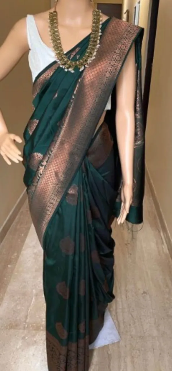 Banarasi_Soft_Silk_GREEN_Premium-Fancy_Saree_With_Blouse_For_Women