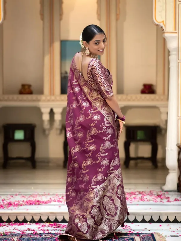 Banarasi_Soft_Silk_WINE_Premium-Fancy_Saree_With_Blouse_For_Women