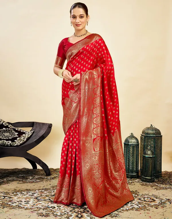 Banarasi_Soft_Silk_Red_Premium-Fancy_Saree_With_Blouse_For_Women