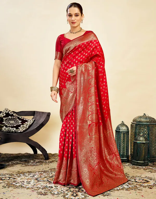 Banarasi_Soft_Silk_Red_Premium-Fancy_Saree_With_Blouse_For_Women
