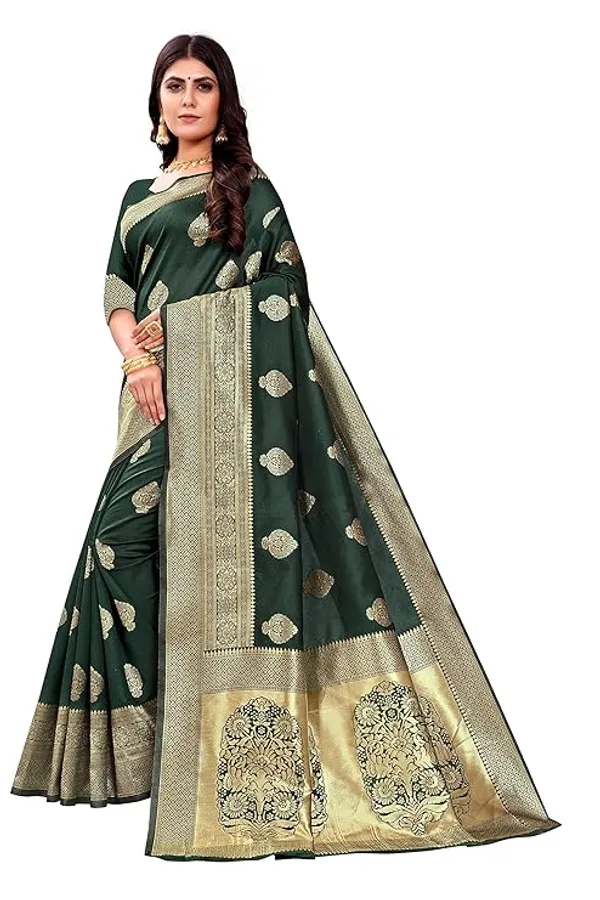 Banarasi_Soft_Silk_Green_Premium-Fancy_Saree_With_Blouse_For_Women