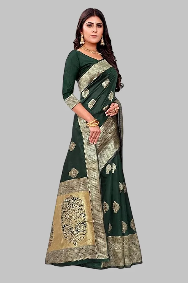 Banarasi_Soft_Silk_Green_Premium-Fancy_Saree_With_Blouse_For_Women