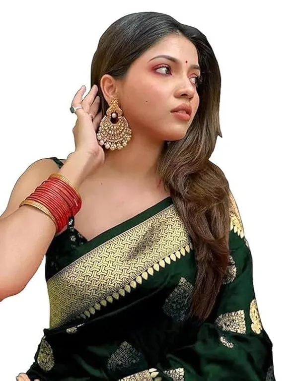 Banarasi_Soft_Silk_Green_Premium-Fancy_Saree_With_Blouse_For_Women