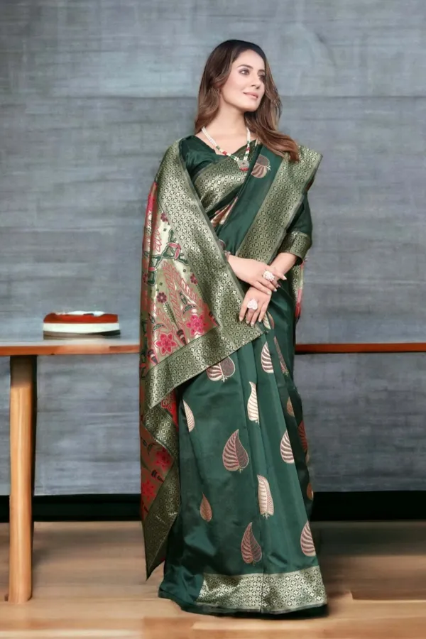 Banarasi_Soft_Silk_MAHENDI_Premium-Fancy_Saree_With_Blouse_For_Women