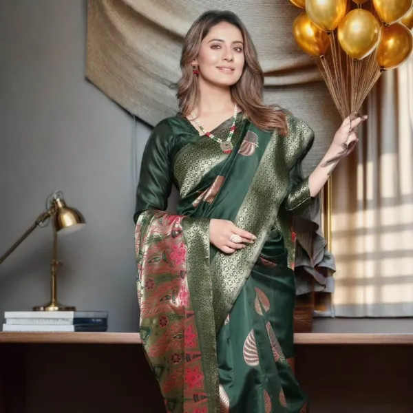 Banarasi_Soft_Silk_MAHENDI_Premium-Fancy_Saree_With_Blouse_For_Women