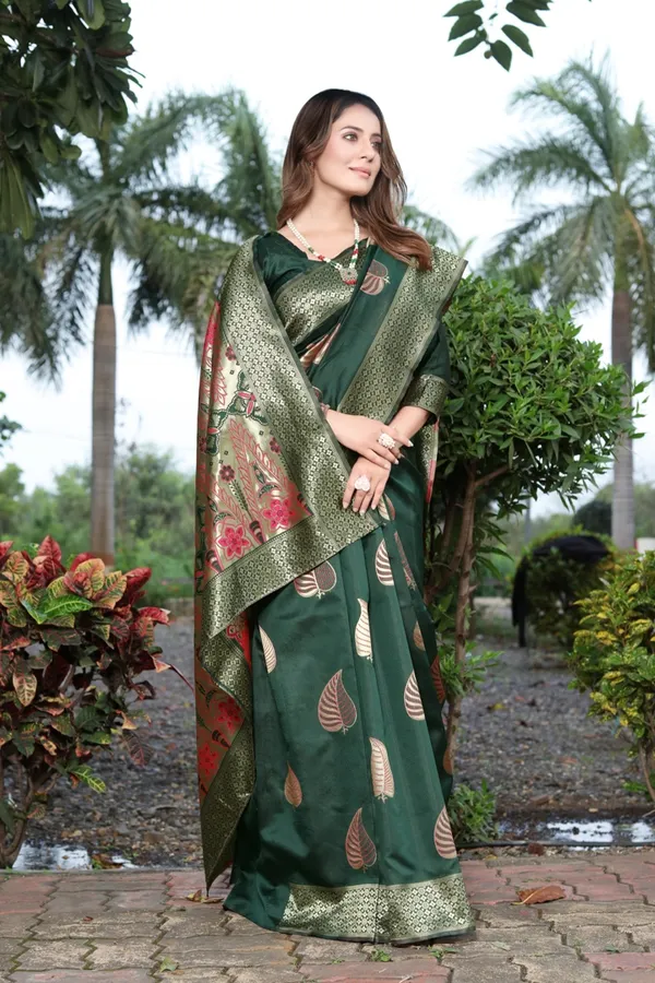 Banarasi_Soft_Silk_MAHENDI_Premium-Fancy_Saree_With_Blouse_For_Women