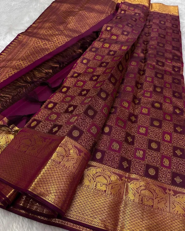 Banarasi_Soft_Silk_WINE_Premium-Fancy_Saree_With_Blouse_For_Women