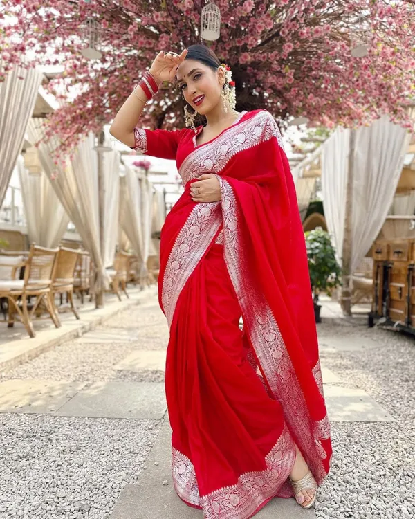 Banarasi_Soft_Silk_RED_Premium-Fancy_Saree_With_Blouse_For_Women