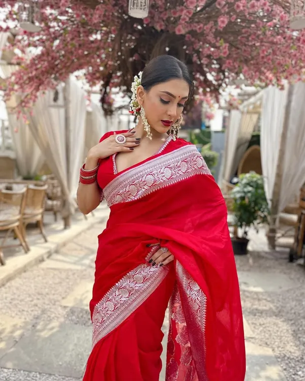Banarasi_Soft_Silk_RED_Premium-Fancy_Saree_With_Blouse_For_Women