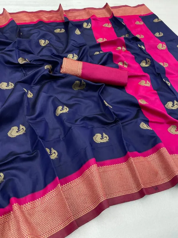 Banarasi_Soft_Silk_BLUE-RANI_Premium-Fancy_Saree_With_Blouse_For_Women