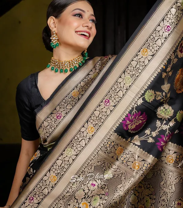 Banarasi_Soft_Silk_BLACK_Premium-Fancy_Saree_With_Blouse_For_Women