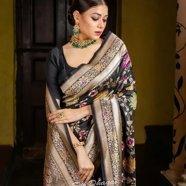 Banarasi_Soft_Silk_BLACK_Premium-Fancy_Saree_With_Blouse_For_Women