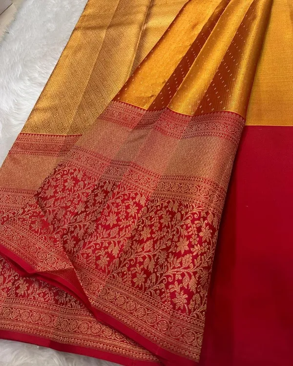 Banarasi_Soft_Silk_YELLOW-RED_Premium-Fancy_Saree_With_Blouse_For_Women