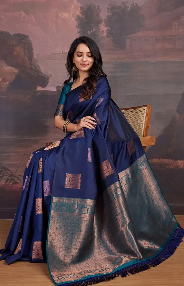 Banarasi_Soft_Silk_NAVY-BLUE_Premium-Fancy_Saree_With_Blouse_For_Women