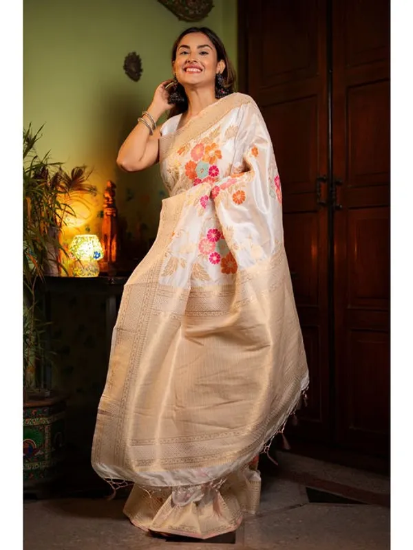 Banarasi_Soft_Silk_WHITE_Premium-Fancy_Saree_With_Blouse_For_Women