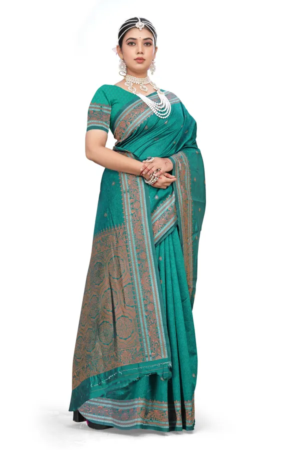 Banarasi_Soft_Silk_Rama_Premium-Fancy_Saree_With_Blouse_For_Women