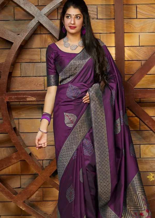 Banarasi_Soft_Silk_WINE_Premium-Fancy_Saree_With_Blouse_For_Women