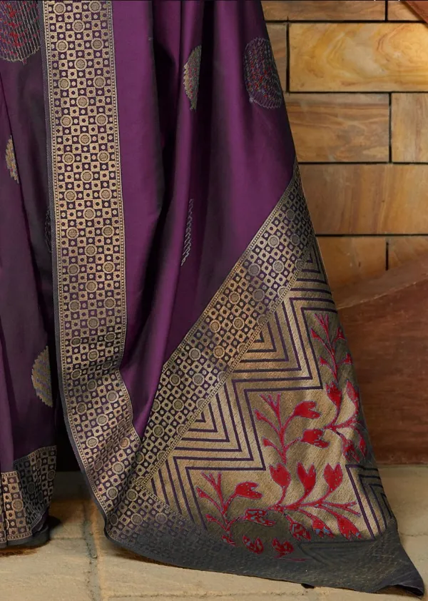 Banarasi_Soft_Silk_WINE_Premium-Fancy_Saree_With_Blouse_For_Women
