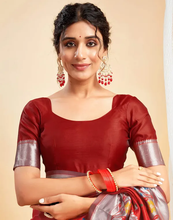 Banarasi_Soft_Silk_Red_Premium-Fancy_Saree_With_Blouse_For_Women