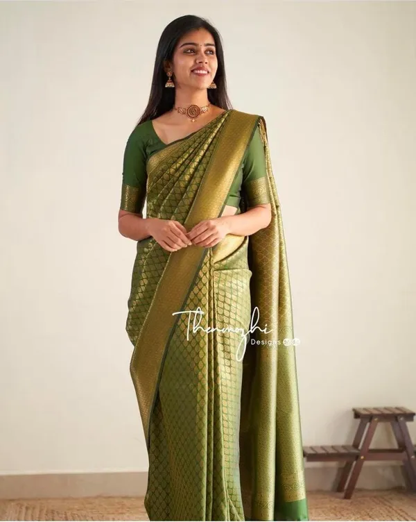 Banarasi_Soft_Silk_MEHNDI_Premium-Fancy_Saree_With_Blouse_For_Women