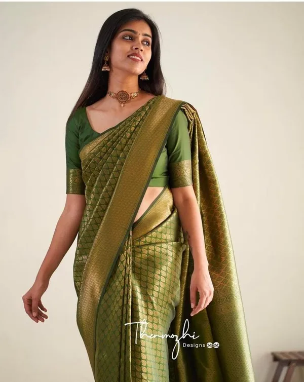 Banarasi_Soft_Silk_MEHNDI_Premium-Fancy_Saree_With_Blouse_For_Women