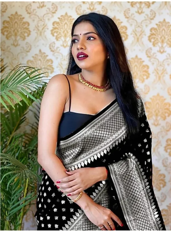 Banarasi_Soft_Silk_BLACK_Premium-Fancy_Saree_With_Blouse_For_Women