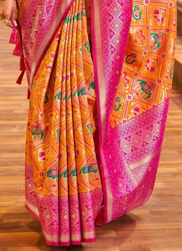 Banarasi_Soft_Silk_ORANGE_Premium-Fancy_Saree_With_Blouse_For_Women