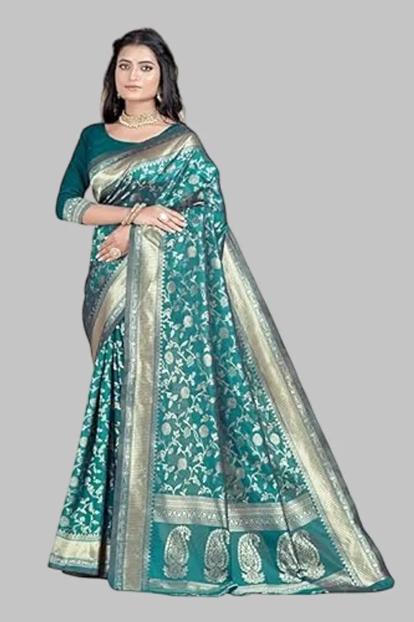 Banarasi_Soft_Silk_Rama_Premium-Fancy_Saree_With_Blouse_For_Women
