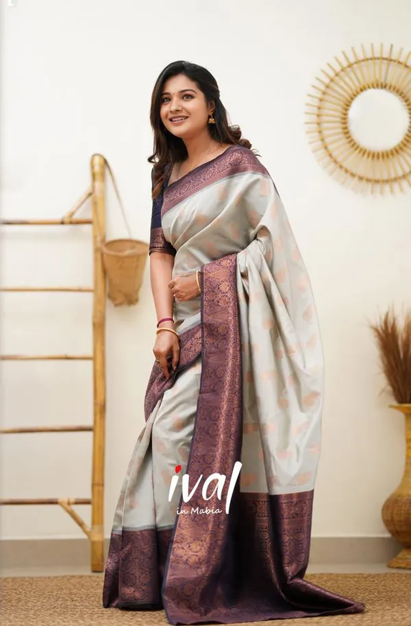 Banarasi_Soft_Silk_CREAM-NAVY-BLUE_Premium-Fancy_Saree_With_Blouse_For_Women